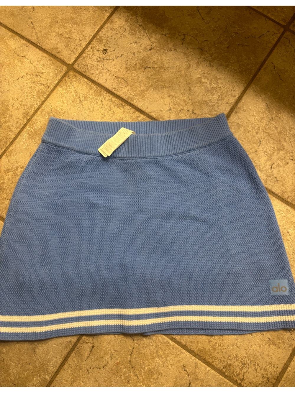ALO Yoga Tennis Club Sweater Knit Skirt- Crystal Clear Blue, NWOT - Picture 5 of 5